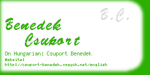 benedek csuport business card